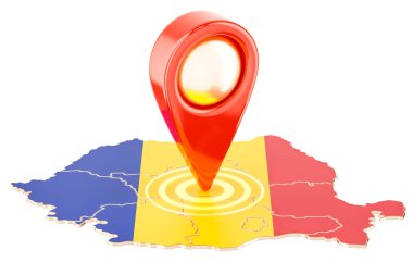 İşaretçi Romanya, 3d render haritada göster