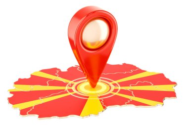 İşaretçi Makedonya, 3d render haritada göster