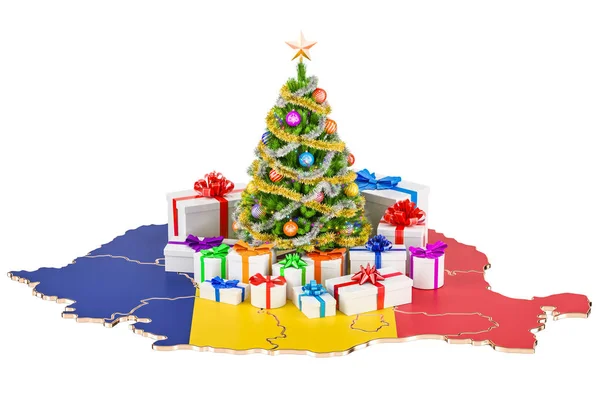 Navidad y Año Nuevo en Rumania concepto. Renderizado 3D —  Fotos de Stock