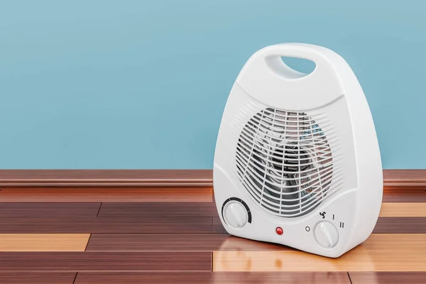 Fan heater on the floor, 3D rendering — Stock Photo, Image