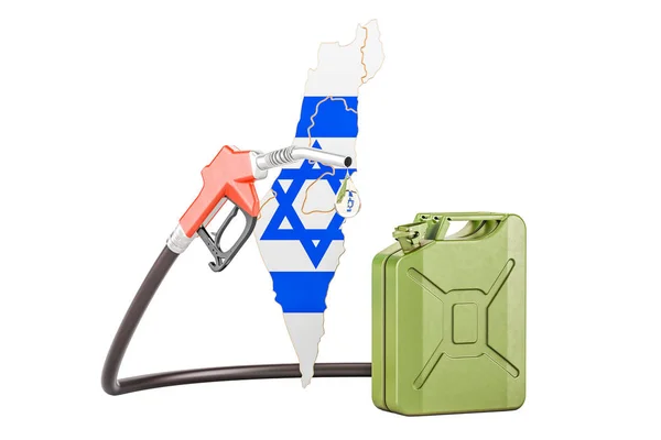Виробництво та торгівля бензину в Ізраїлі, концепція. 3D-рендерінг — стокове фото