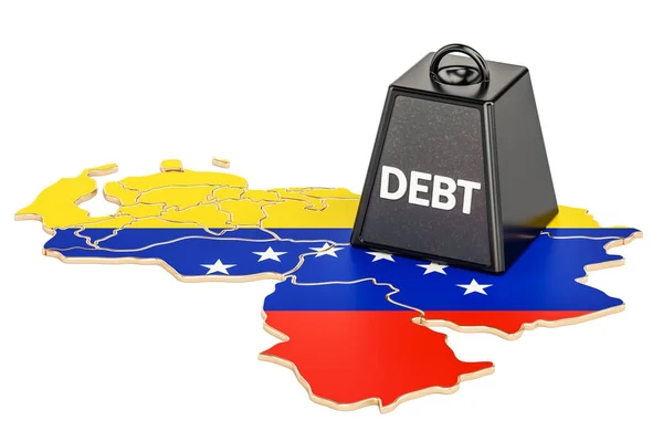 Deuda nacional venezolana o déficit presupuestario, crisis financiera con —  Fotos de Stock