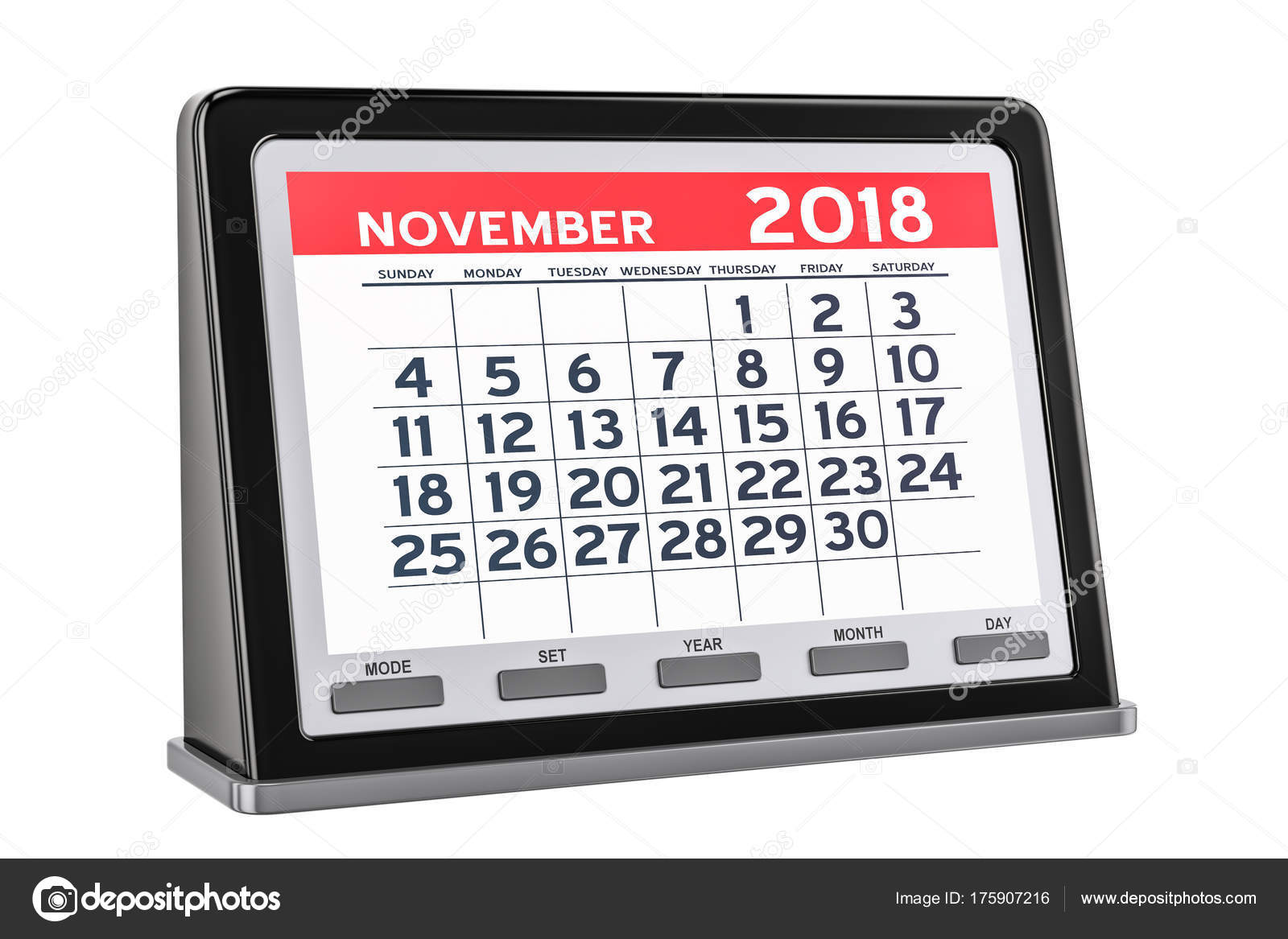 November 2018 Digital Calendar 3d Rendering Stock Photo C Alexlmx 175907216 calendario digital español