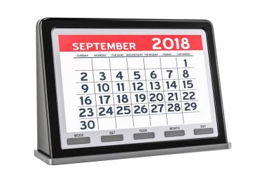 Eylül 2018 dijital takvim 3B oluşturma