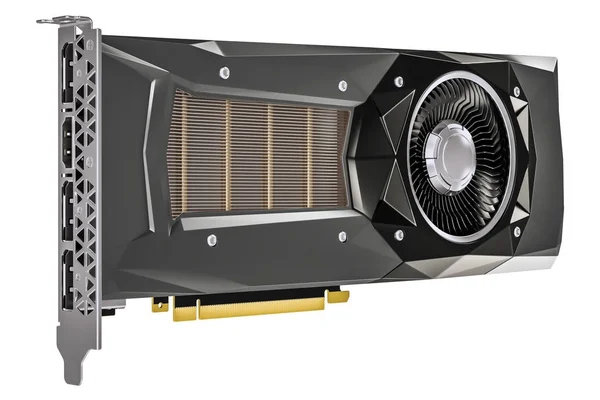 Computer video card GPU, 3D rendering — Stock Photo, Image