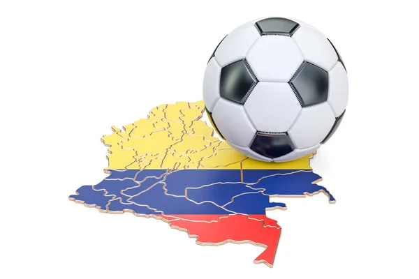 Ballon de football avec carte du concept Colombie, rendu 3D — Photo