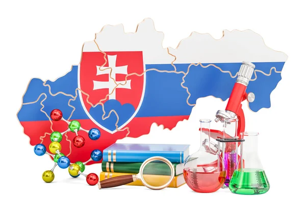 Наукові дослідження в Словаччині концепції, 3d-рендерінг — стокове фото