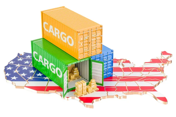 Szállítás és a szállítási Usa koncepciója, 3d-leképezés — Stock Fotó