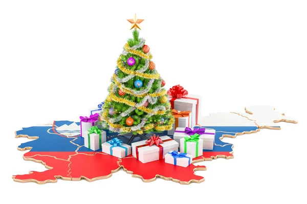 圣诞节和新年假期在斯洛文尼亚概念。3d renderin — 图库照片