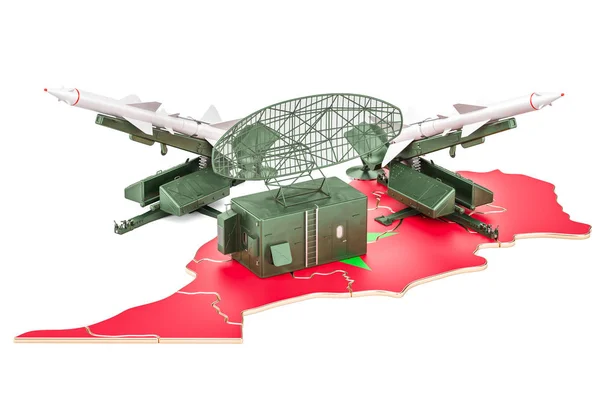Концепция системы противоракетной обороны Марокко, 3D рендеринг — стоковое фото