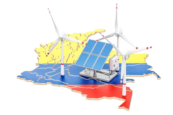 Förnybar energi och hållbar utveckling i Colombia, begreppsmässigt — Stockfoto