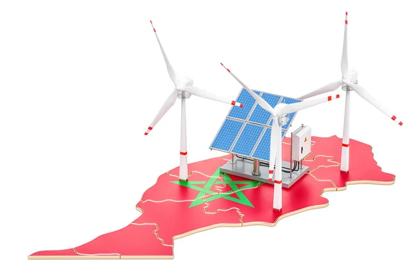 신 재생 에너지와 모로코, 지속 가능한 개발 개념 — 스톡 사진
