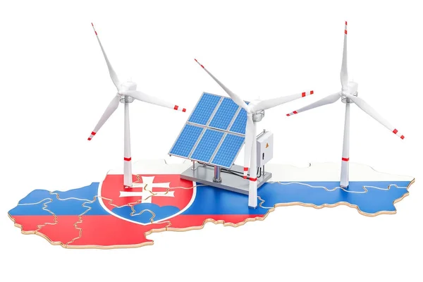 신 재생 에너지와 슬로바키아, concep 지속 가능한 개발 — 스톡 사진