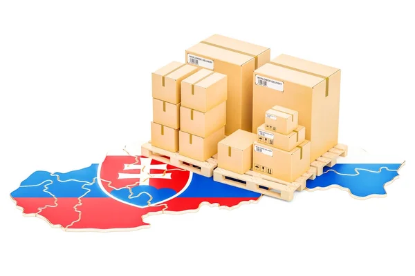 Envío y entrega desde el concepto Eslovaquia, renderizado 3D —  Fotos de Stock