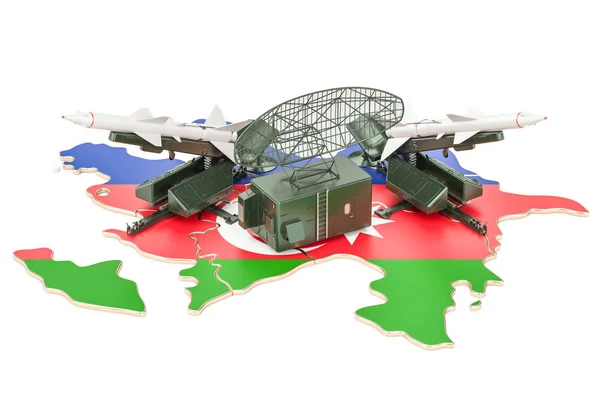Azerbaijan Raketenabwehrsystem Konzept, 3D-Rendering — Stockfoto