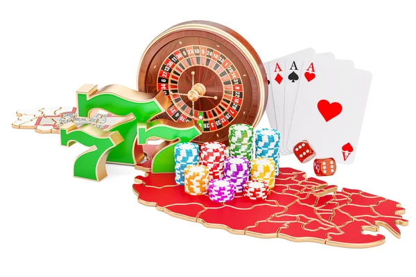 Casino y la industria del juego en Malta concepto, representación 3D —  Fotos de Stock