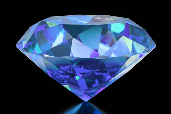 Diamant bleu, rendu 3D — Photo