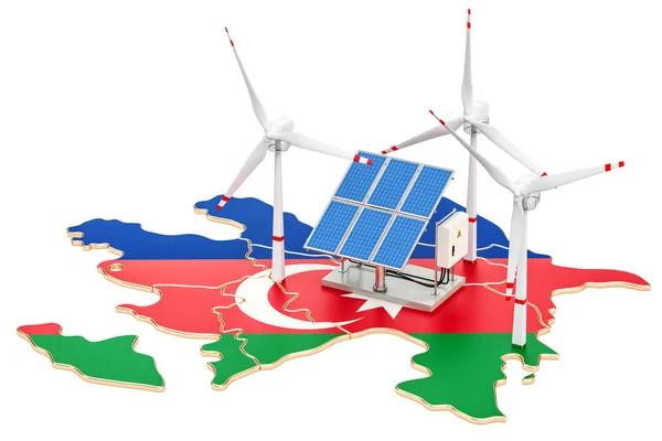 신 재생 에너지와 아제르바이잔 광에에서 지속 가능한 개발 — 스톡 사진