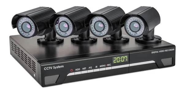 시스템 디지털 비디오 레코더, cctv입니다. 3 차원 렌더링 — 스톡 사진