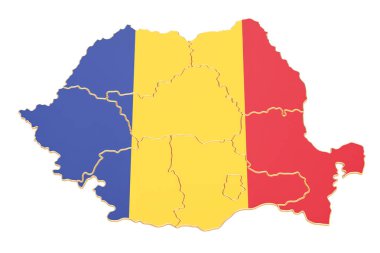 Romanya, 3d render Haritası