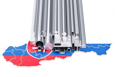 Slovakya, metal ürünlerin ticaret kavramı. 3D render