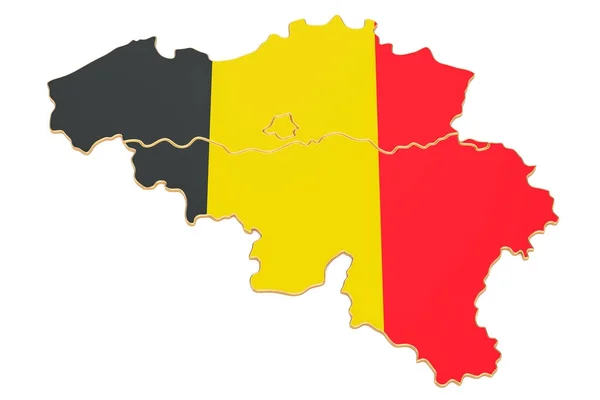 Karta över Belgien, 3d-rendering — Stockfoto