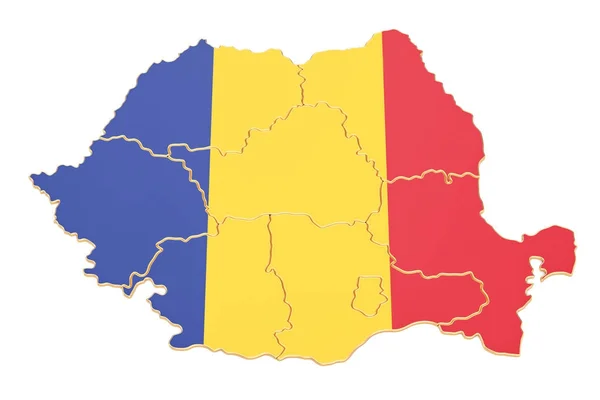 Mapa de Rumania, representación 3D —  Fotos de Stock