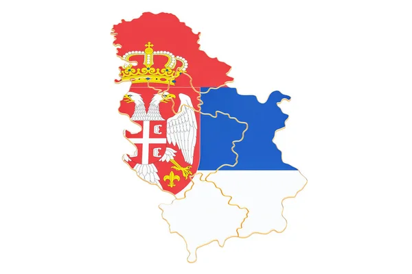 Карта Сербія, 3d-рендерінг — стокове фото