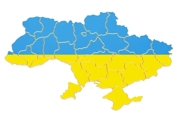 Карта України, 3d-рендерінг — стокове фото