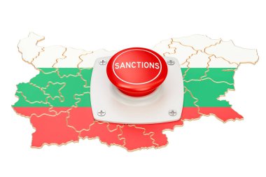 Bulgaristan, 3d render Haritası yaptırımlar düğmesini