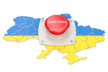 Ukrayna, 3d render Haritası yaptırımlar düğmesini