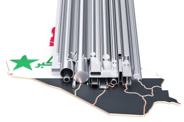 Irak, metal ürünlerin ticaret kavramı. 3D render