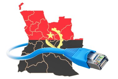 Angola kavramı Internet bağlantısı. 3D render