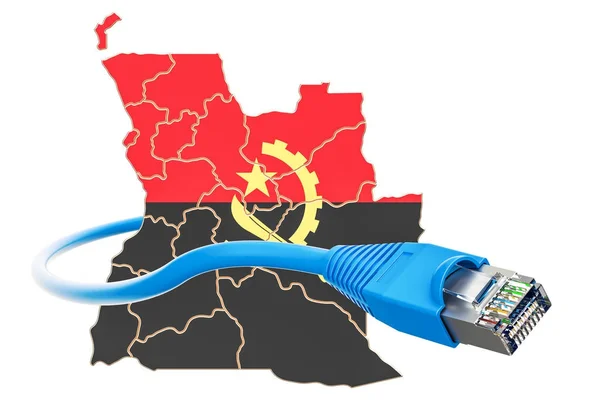 앙골라의 개념 인터넷 연결입니다. 3 차원 렌더링 — 스톡 사진