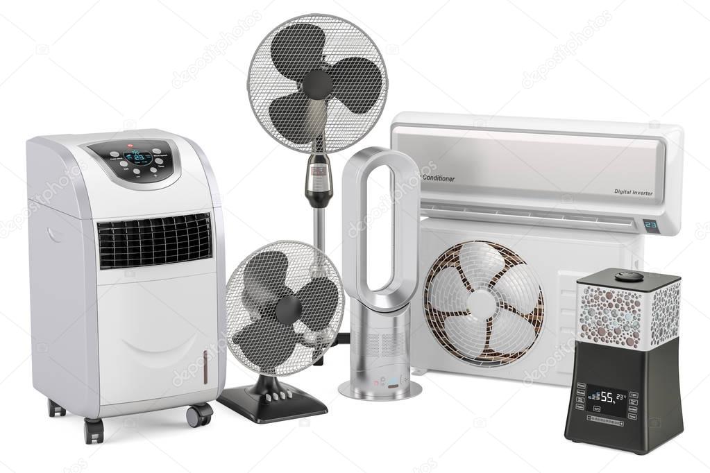 Cooling and climate electric equipment. 3D rendering