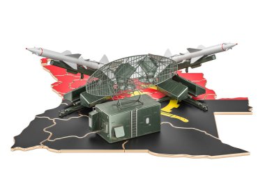 Angola füze savunma sistemi kavramı, 3d render