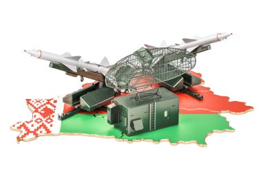 Belarus füze savunma sistemi kavramı, 3d render
