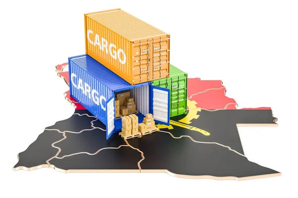 Перевезення вантажів та поставки з Анголи концепції, 3d-рендерінг — стокове фото