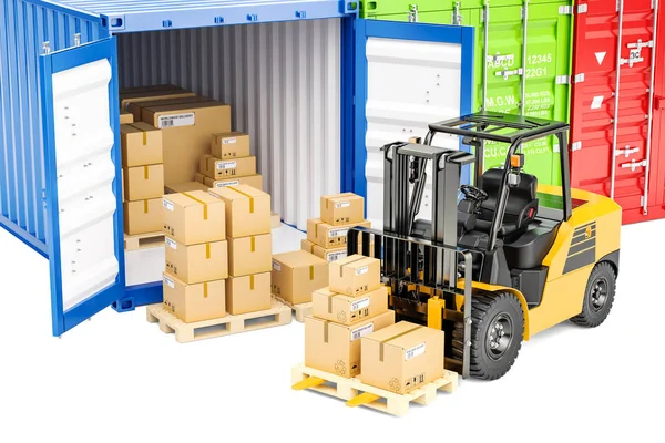 Kargo nakliye kavramı, 3d render