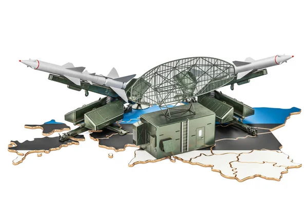 Estonian missile defence system concept, 3D rendering — Stock Photo, Image