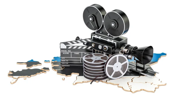 Estnische Kinematographie, Konzept der Filmindustrie. 3D-Darstellung — Stockfoto