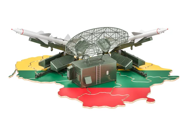 Концепция системы противоракетной обороны Литвы, 3D рендеринг — стоковое фото