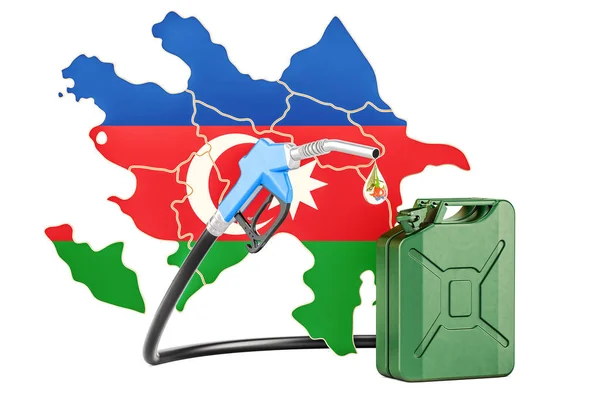 Producción y comercio de petróleo en Azerbaiyán, concepto. Renderizado 3D — Foto de Stock
