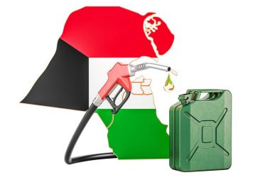 Üretim ve Kuveyt petrol ticaret kavramı. 3D render