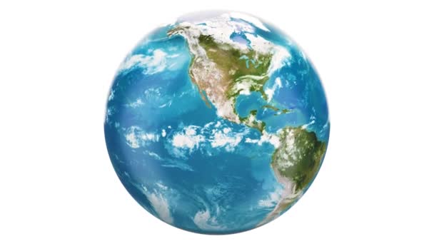 Rotation Earth Globe, rendu 3D isolé sur fond blanc 