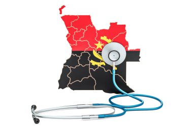 Stetoskop, Ulusal Sağlık kavramı, 3d r ile Angola Haritası