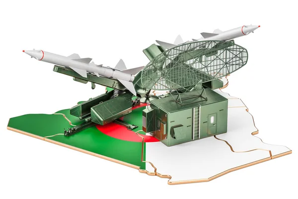 阿尔及利亚导弹防御系统概念, 3d 渲染 — 图库照片