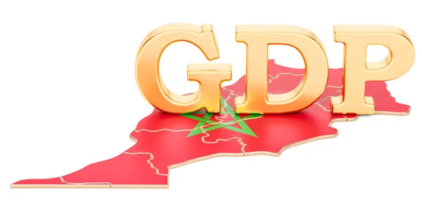 ВВП валового внутреннего продукта Концепция Марокко, 3D рендеринг — стоковое фото