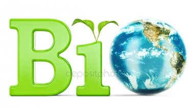 3d render dünya Küre, dönen biyo yazıt