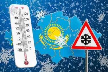 Kar fırtına, kar fırtınaları ve kış fırtına Kazakistan kavram
